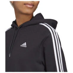 ADIDAS Women's 3-Stripes FT CR Hoody - Hoodie -Maloja || The North Face || Patagonia Shop adidas womens 3 stripes ft cr hoody hoodie detail 6